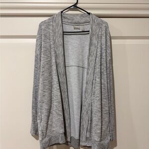 Zella heather gray open front lounge cardigan with pockets